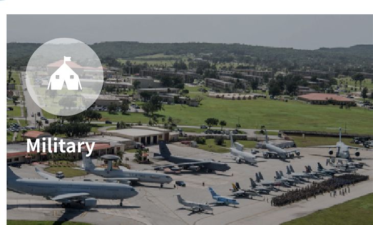 Military base powered by a solar power container